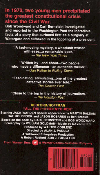 All the President's Men By Carl Bernstein & Bob Woodward