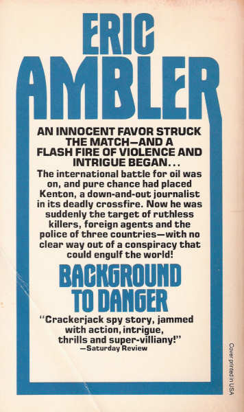 Background to Danger By Eric Ambler